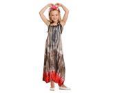 KidCuteTure Little Girls Tangerine Tie Dye Giselle Designer Spring Maxi Dress 4
