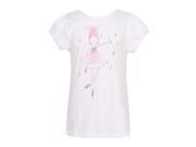 Richie House Little Girls White Dancing Girl Print Cotton Knit T Shirt 4