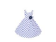 Cinderella Couture Little Girls Royal Blue Polka Dots Easter Flower Girl Dress 6
