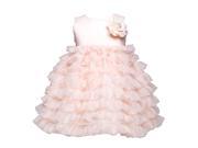 Crayon Kids Baby Girl Peach Tulle Layer Flower Girl Special Occasion Dress 24M