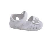 Angel Baby Girls White Sparkly Star Velcro Strap Sandals 3 Baby