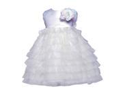 Crayon Kids Baby Girl White Tulle Layer Flower Girl Special Occasion Dress 6 9M