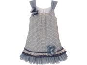 Isobella Chloe Little Girls Slate Gray Harmony A Line Sleeveless Dress 4T
