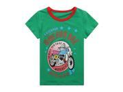 Richie House Little Boys Green Venice Vintage Motorcycle Printed Tee 6 7