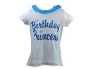 Reflectionz Little Girls Turquoise Birthday Princess Ruffle T Shirt 6