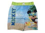 Disney Little Boys Sky Blue Mickey Mouse Print UPF 50 Swim Shorts 4T