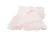 Laura Dare Baby Girls White Pink Frilled Detail Bow Attached Blanket