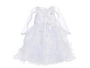 Angels Garment Baby Girls White Organza Ruffles Christening Dress 6 12M