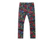Richie House Little Girls Pink Rose Jungle Stretch Pants 1 2