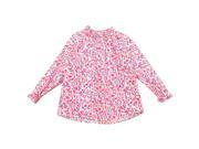 Richie House Little Girls Pink Floral Print Long Sleeve Gather Cuff Top 4 5