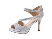 Sweetie s Shoes Silver Special Occasion Ekta Platform Sandals 9 Womens