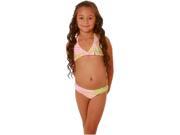 Kate Mack Little Girls Pink Coral Stripes 2 Pc Bikini Swimsuit 6X