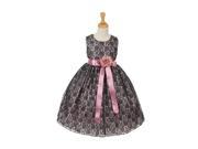 Cinderella Couture Big Girls Navy Lace Dusty Rose Sash Sleeveless Dress 12