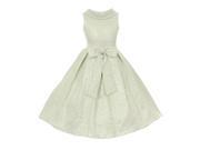 Cinderella Couture Little Girls Sage Teardrop Jacquard Pearl Dress 6