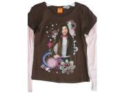 Disney Big Girls Brown Pink Icarly Disco Printed Long Sleeve T Shirt 7 8