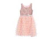 Angels Garment Little Girls Pink Lace Ruffle Mesh Easter Spring Dress 4T