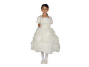 Cinderella Couture Little Girls Ivory Ruffled Bolero Communion Dress 4