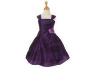 Cinderella Couture Little Girls Purple Taffeta Corsage Flower Girl Dress 4