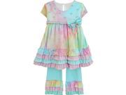 Isobella Chloe Little Toddler Girls Tie Dye Just Groovy 2 Piece Pant Set 2T