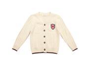 Richie House Big Boys Beige Front Applique Solid Cardigan Sweater 8 9