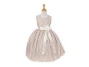 Cinderella Couture Little Girls Champagne Lace Ivory Sash Sleeveless Dress 6