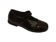 Rachel Shoes Girls Black Patent Flower Velcro Strap Mary Jane Shoes 2 Kids