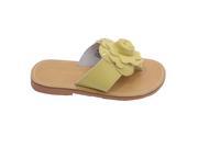 L Amour Little Big Kids Girls Yellow Patent Flower Flip Flop Sandals 12 Kids