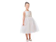 Sweet Kids Big Girls Champagne Satin Lace Bow Tulle Flower Girl Dress 12