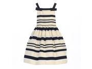 Sweet Kids Baby Girls Ivory Woven Striped Organza Special Occasion Dress 12M