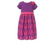 Richie House Little Girls Purple Assembled Flower Short Sleeve Dress 4 5