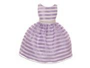 Kids Dream Big Girls Lavender Organza Chenille Stripe Flower Girl Dress 10