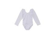 Cinderella Couture Little Girls White Long Sleeved Stretchy One Piece Leotard 6