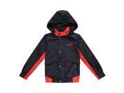 Richie House Little Boys Navy Contrasting Hooded Jacket 3 4