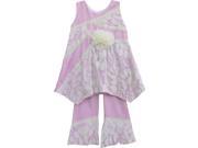 Isobella Chloe Little Girls Lilac Arabella Two Piece Pant Outfit Set 2T