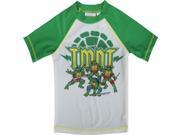 Nickelodeon Little Boys Green White TMNT Print Rash Guard Swimwear Shirt 3T