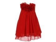 Kids Dream Big Girls Red Mesh Flowers Chiffon Special Occasion Dress 8