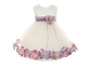 Kids Dream Baby Girls Ivory Lavender Satin Petal Floating Flower Girl Dress 24M