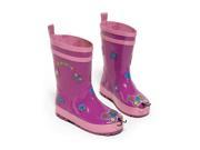 Kidorable Little Girls Purple Butterfly Design Lined Rubber Rain Boots 13 Kids