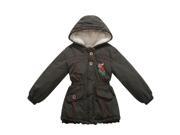 Richie House Little Girls Graphite Embroidery Padded Jacket 3