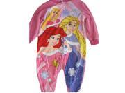 Disney Little Girls Pink Princesses Printed Zipper Onesie 2T
