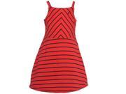 Nautica Baby Girls Red Contrast Stripe Print Smocked Back Sailor Dress 18M