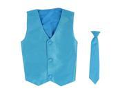 Lito Baby Boys Aqua Poly Silk Vest Necktie Special Occasion Set 12 24M