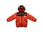 Richie House Little Boys Orange Knit Teddy Accents Padded Winter Jacket 4 5