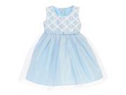 Sweet Kids Baby Girls Blue Cross Hatch Satin Tulle Easter Dress 9M