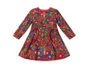 Richie House Little Girls Multi Color All Over Floral Printed Vibrant Dress 1 2