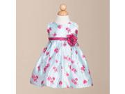 Crayon Kids Baby Girls Light Blue Roses Polka Dots Occasion Easter Dress 24M