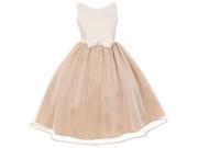 Cinderella Couture Little Girls Champagne Ivory Satin Organza Sleeveless Dress 6
