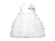 Crayon Kids Baby Girl Ivory Tulle Layer Flower Girl Special Occasion Dress 24M
