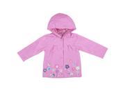 Richie House Little Girls Pink Button Closure Flowered Hooded Raincoat 3 4