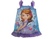 Disney Little Girls Purple Sofia The First Flutter Sleeve Nightgown 3T